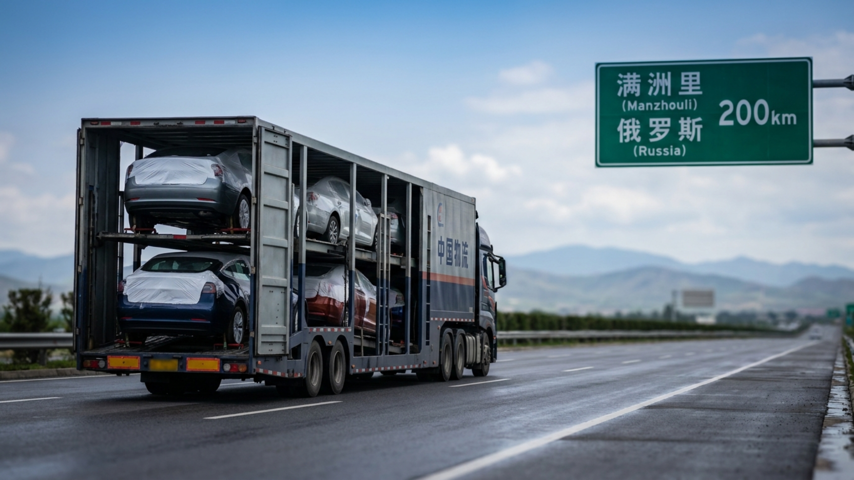 Car Carrier China Road