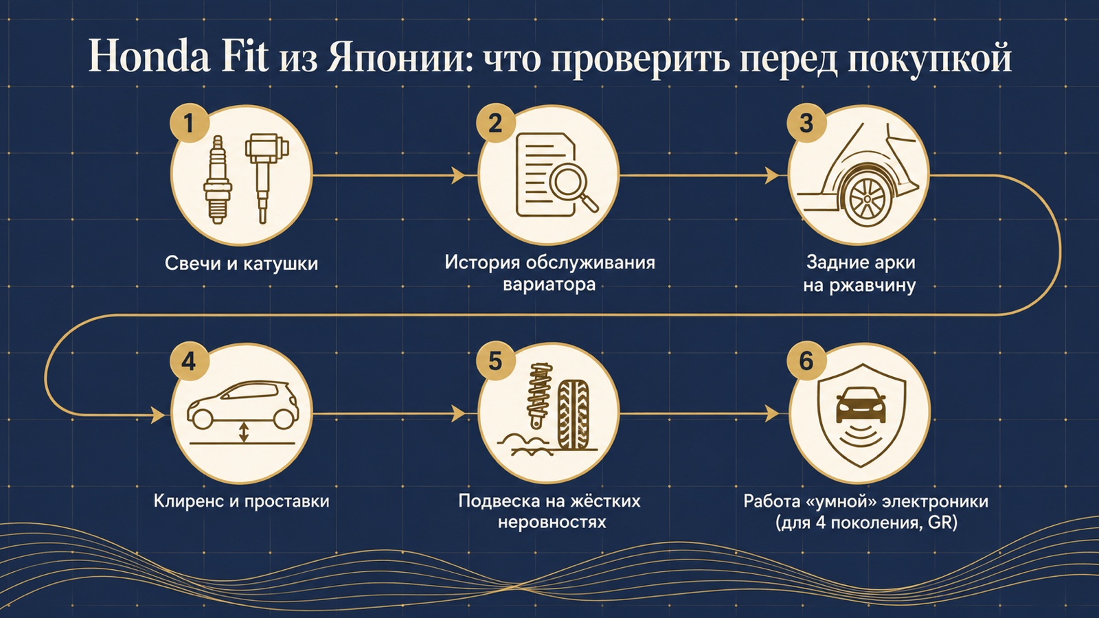 Инфографика: что проверить перед покупкой Honda Fit из Японии