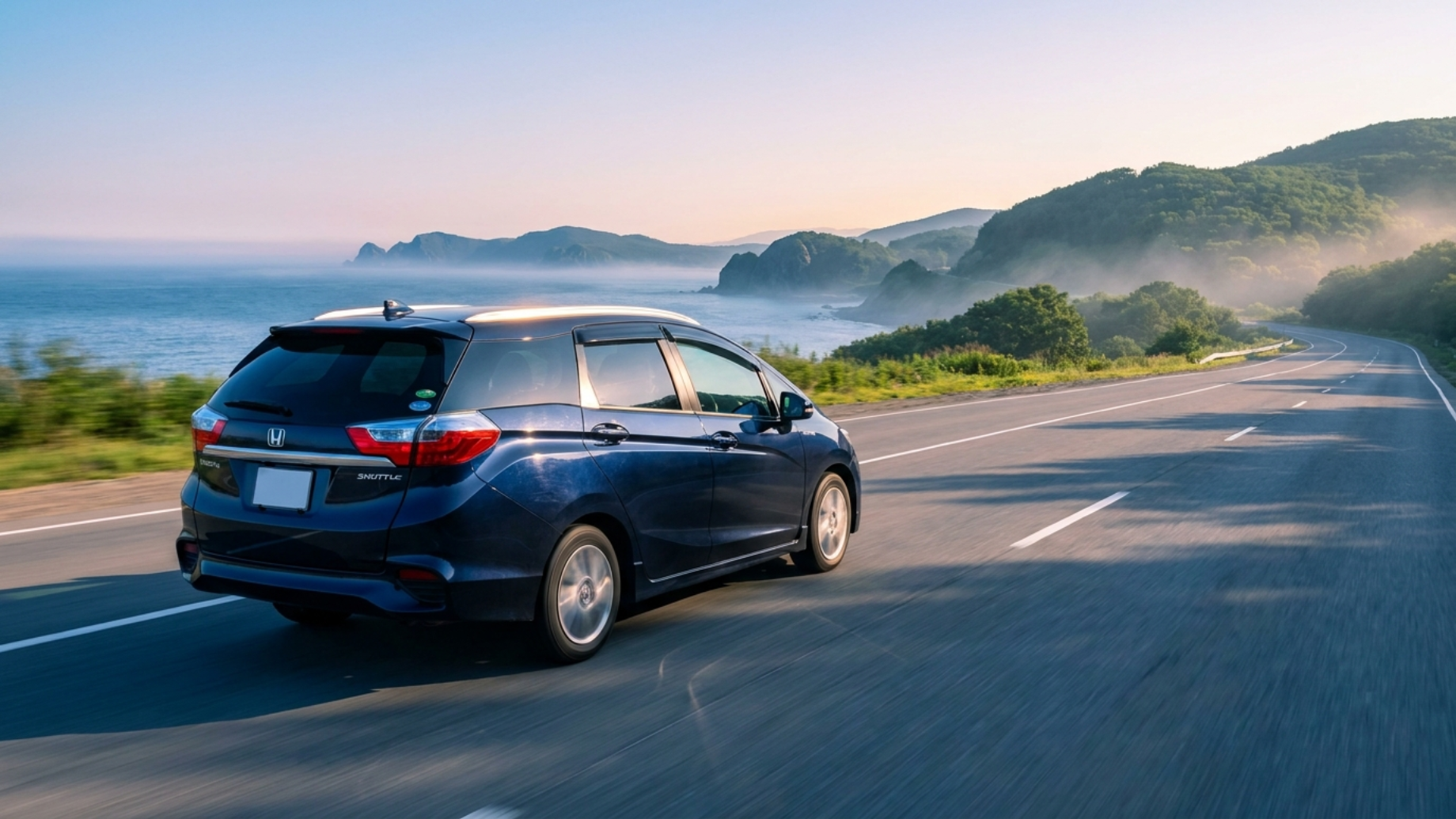 Honda Shuttle после доставки из Японии на приморской трассе под Владивостоком