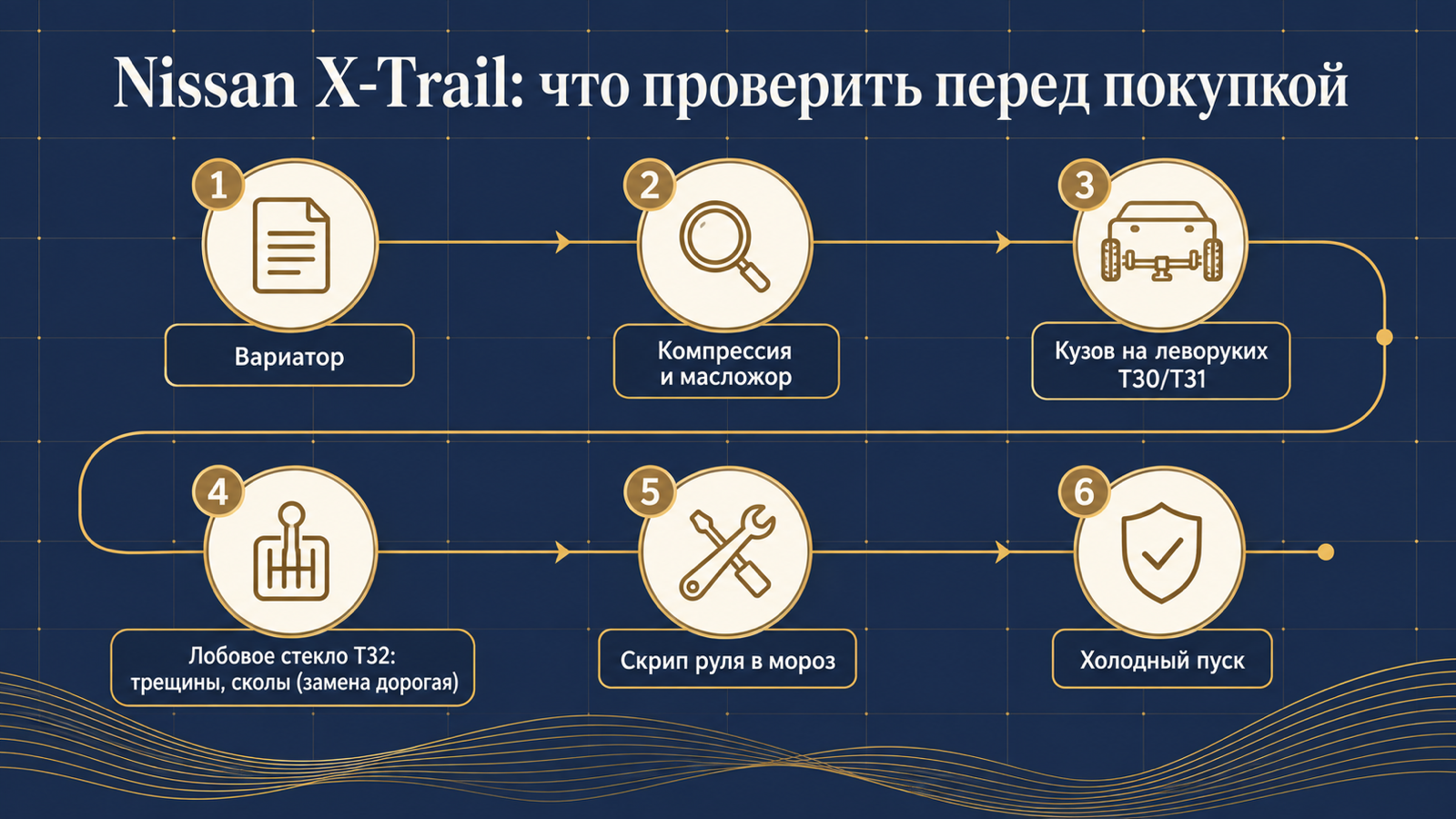 Инфографика: что проверить перед покупкой Nissan X-Trail