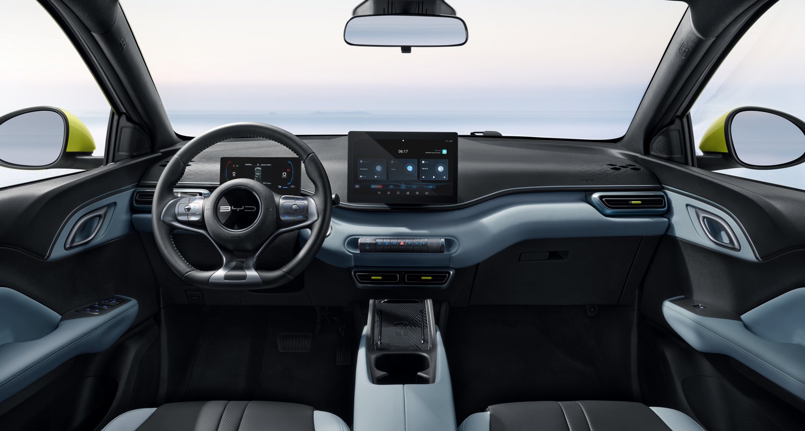 Салон BYD Seagull 2025 из Китая, простой но опрятный интерьер, реальное фото