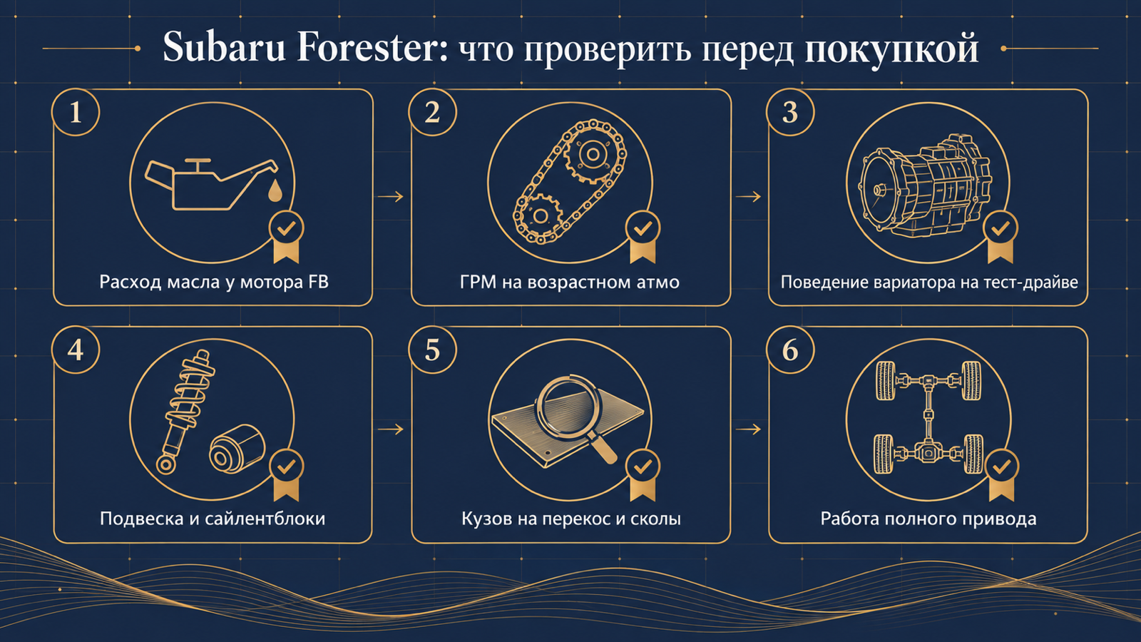 Инфографика: что проверить перед покупкой Subaru Forester